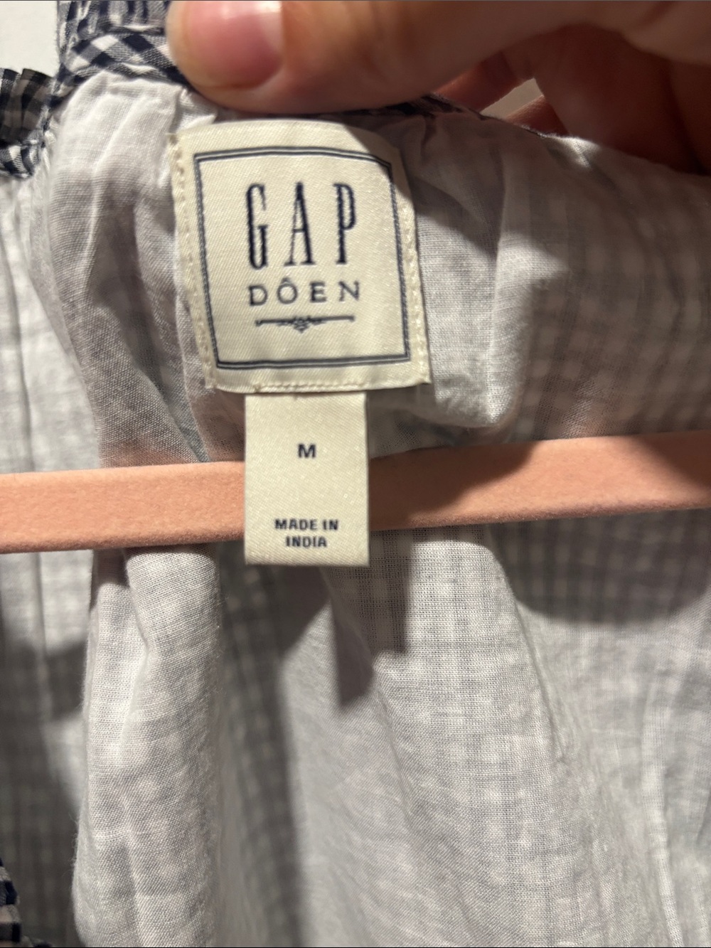 GAP x DOEN gingham sleeveless crop button down top size medium limited edition - Picture 2 of 5